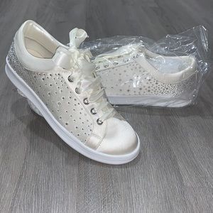 Crystal Embellished Satin Wedding Sneaker - Jewel by Badgley Mischka